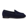 Yanko classic Belgian loafer navy reverse kudu suede