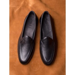 Yanko classic Belgian loafer black deerskin | Skolyx