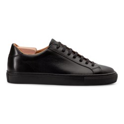 All black leather tennis shoes sale