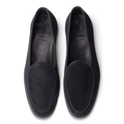 Yanko Traveler Belgian Loafer black reverse kudu suede with dark sole