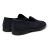 Yanko Traveler Belgian Loafer navy suede with dark sole