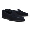 Yanko Traveler Belgian Loafer navy suede with dark sole