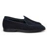 Yanko Traveler Belgian Loafer navy suede with dark sole