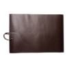 Shoe care mat dark brown leather