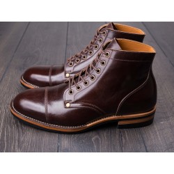 Midas x Skolyx x Dr. Sole Cap toe service boot dark brown pull-up