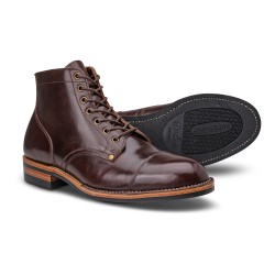 Midas x Skolyx x Dr. Sole Cap toe service boot dark brown pull-up