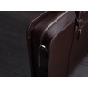 Leather briefcase dark brown