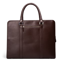 Leather briefcase dark brown