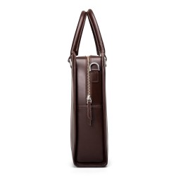 Leather briefcase dark brown