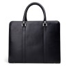 Briefcase in black vegetable tanned leather | Skolyx