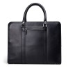 Briefcase in black vegetable tanned leather | Skolyx