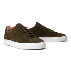 Skolyx Premium sneaker in Loden green suede