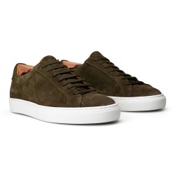 Skolyx Premium sneaker in Loden green suede