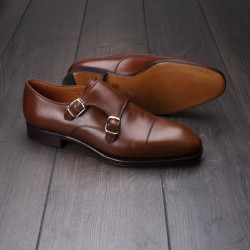 Skolyx double monk strap dark brown UK7 / EU41 - sample