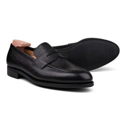 Skolyx penny loafer in black grain | Skolyx