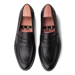 Skolyx penny loafer in black grain | Skolyx