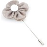 Lapel pin flower - light grey