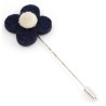 Lapel pin flower - beige/navy blue filt