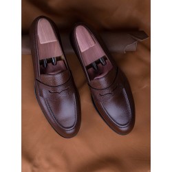 Skolyx penny loafer i brunt grain-lær | Skolyx