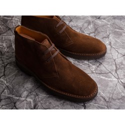 Yanko Stitchdown desert boot medium brown suede | Skolyx