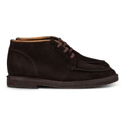 Yanko Stitchdown split toe boot dark brown suede| Skolyx