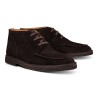 Yanko Stitchdown split toe boot dark brown suede| Skolyx