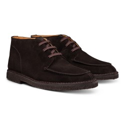 Yanko Stitchdown split toe boot mörkbrun mocka | Skolyx