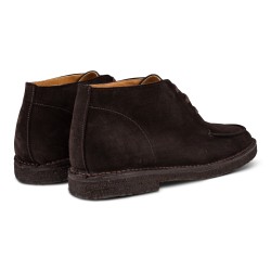 Yanko Stitchdown split toe boot dark brown suede| Skolyx