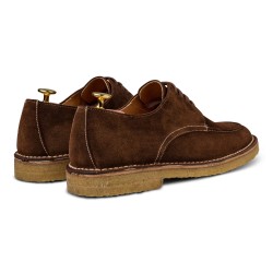 Yanko Stitchdown apron derby medium brown suede| Skolyx