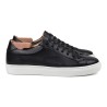 Skolyx Premium sneaker in black leather with white sole | Skolyx