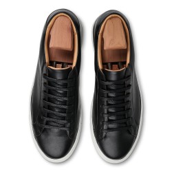 Skolyx Premium sneaker in schwarz leder mit weißer Sohle | Skolyx