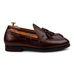 Skolyx tassel loafer i brun grainlæder | Skolyx