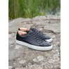 Skolyx Premium sneaker in schwarz leder mit weißer Sohle | Skolyx