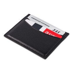 Card holder black leather | Skolyx