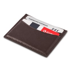 Card holder dark brown leather | Skolyx