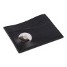 Card holder black leather - AirTag | Skolyx