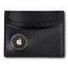 Card holder black leather - AirTag | Skolyx