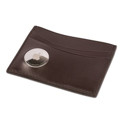 Card holder dark brown leather - AirTag | Skolyx