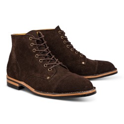 Midas x Skolyx Cap toe service boot dark brown roughout suede | Skolyx