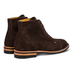 Midas x Skolyx Cap toe service boot dark brown roughout suede | Skolyx