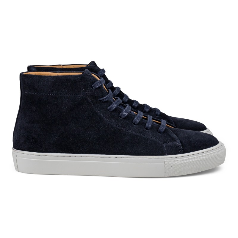 Skolyx premium sneaker high top in navy suede | Skolyx