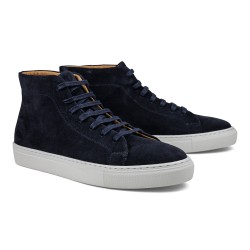 Skolyx premium sneaker high top in navy suede | Skolyx