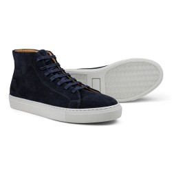 Skolyx premium sneaker high top in navy suede | Skolyx