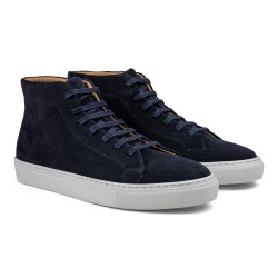 Skolyx premium sneaker high top in navy suede | Skolyx