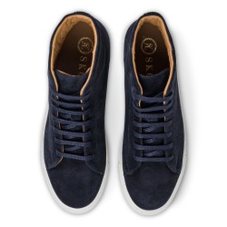 Skolyx premium sneaker high top in navy suede | Skolyx