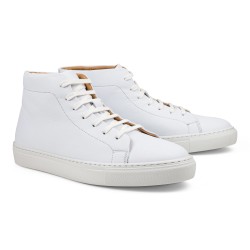 Skolyx premium sneaker high top in white leather | Skolyx