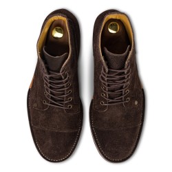 Midas x Skolyx Cap toe service boot dark brown roughout suede | Skolyx