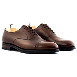 Plain cap toe oxford dark brown with york sole