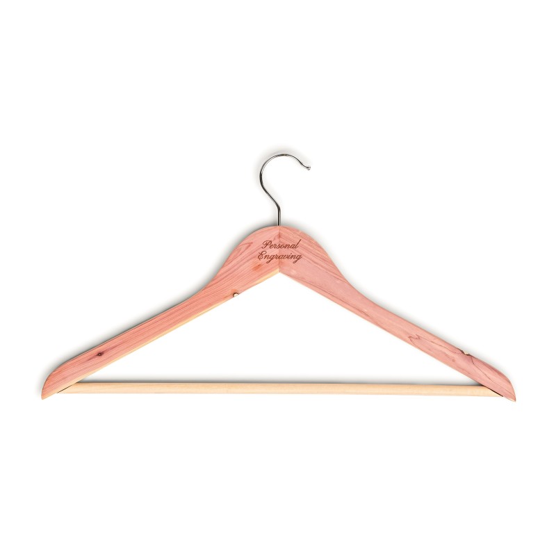 Engraved shirt hanger in cedar | Experts on clothing care | Skolyx