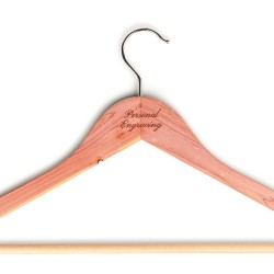 Engraved shirt hanger in cedar | Experts on clothing care | Skolyx